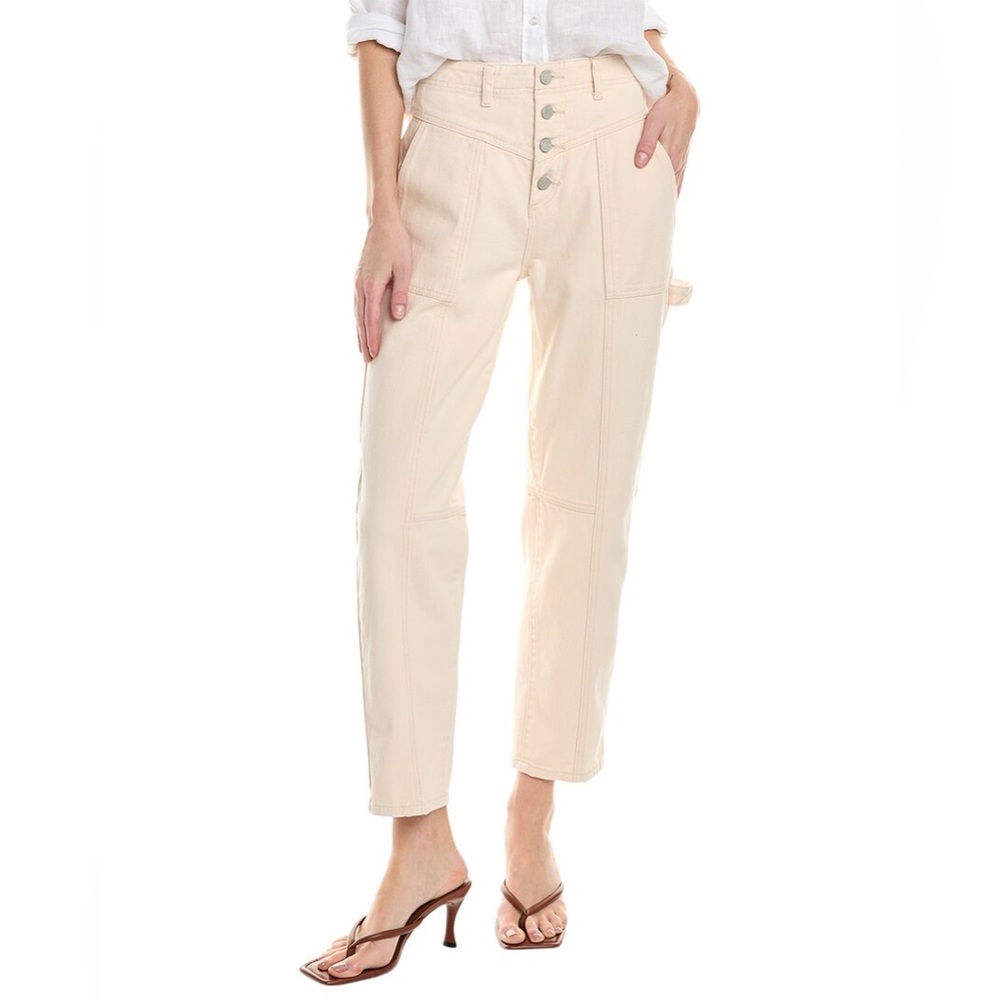 Blank NYC Baxter Ribcage Twill Naturale Cream Tapered 80s Denim Jeans 30 NWT